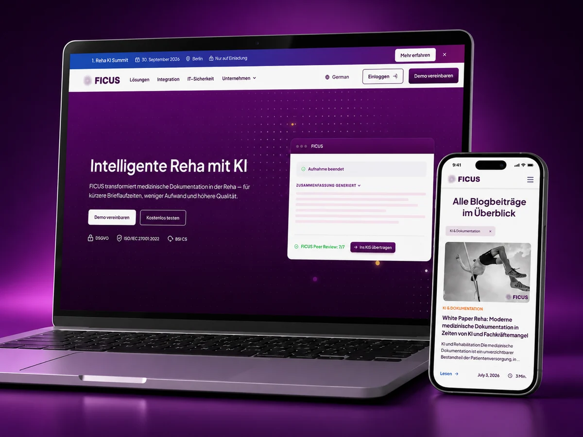 Ficus Health website shown across desktop and mobile screens